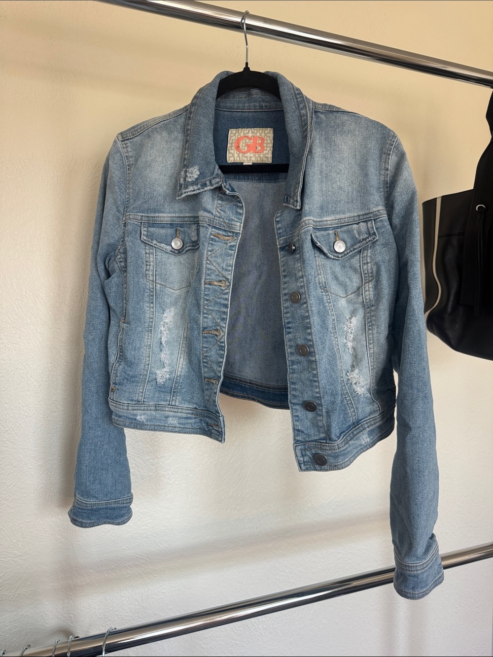Gianni Bini Faded Light Blue Denim Jacket